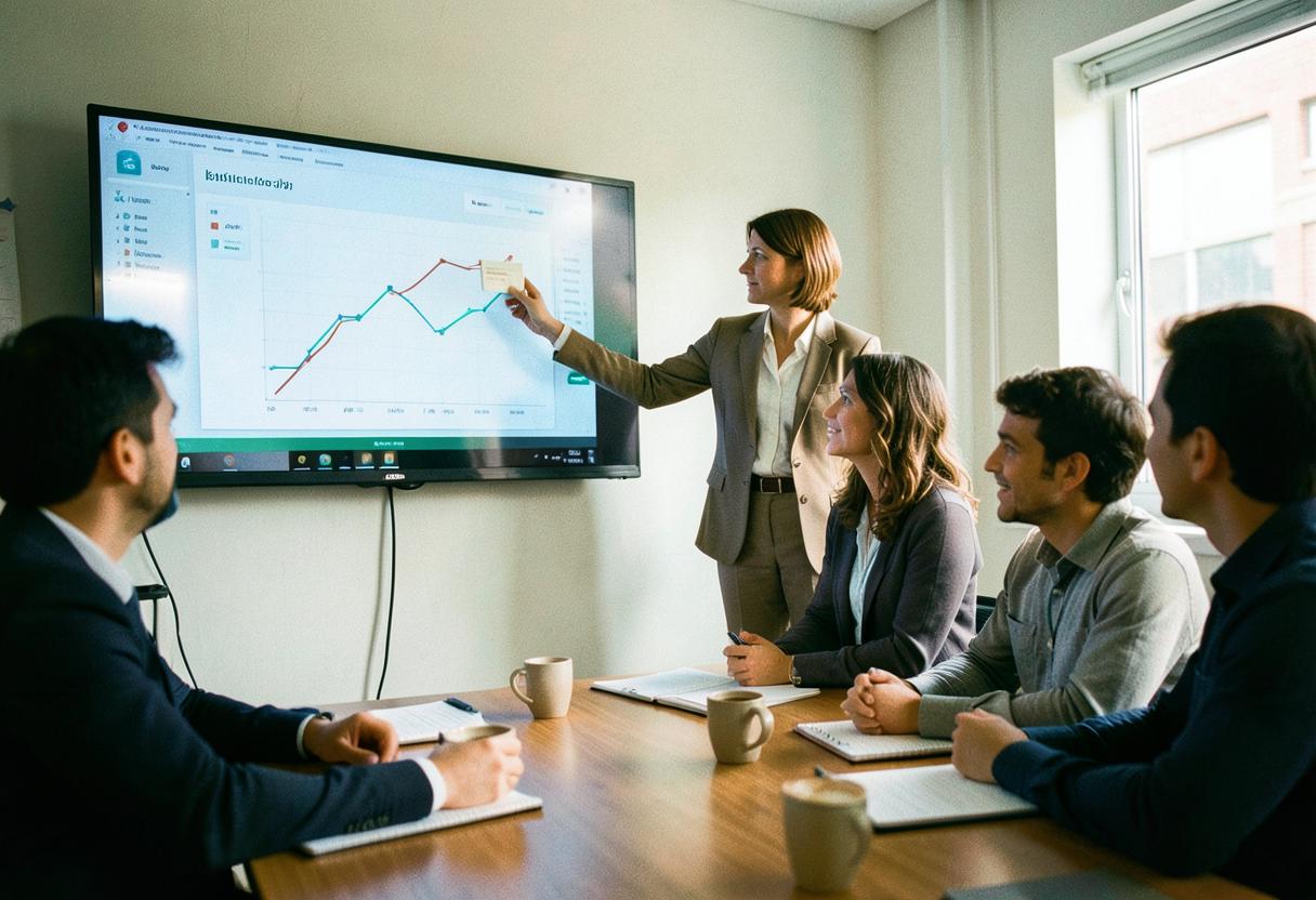 A growth specialist reviewing conversion trends and optimization data