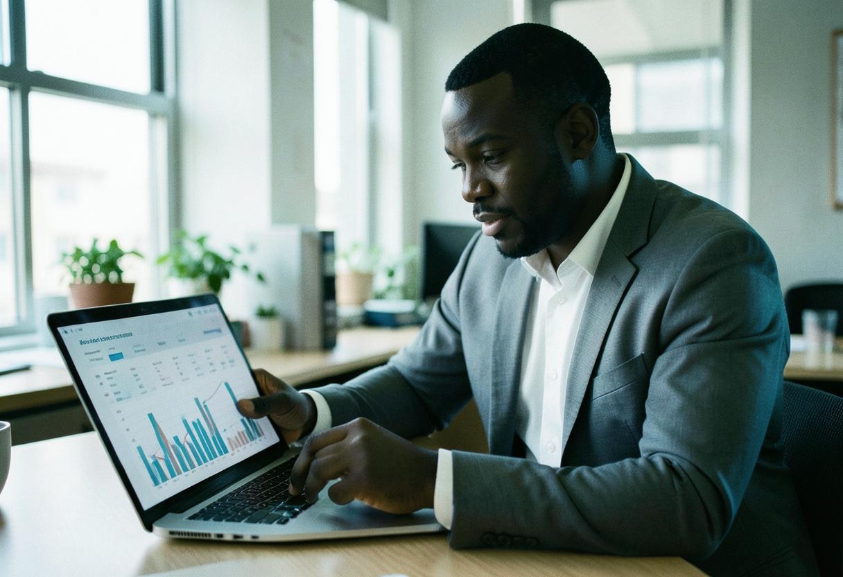 A strategist analysing website performance and customer research