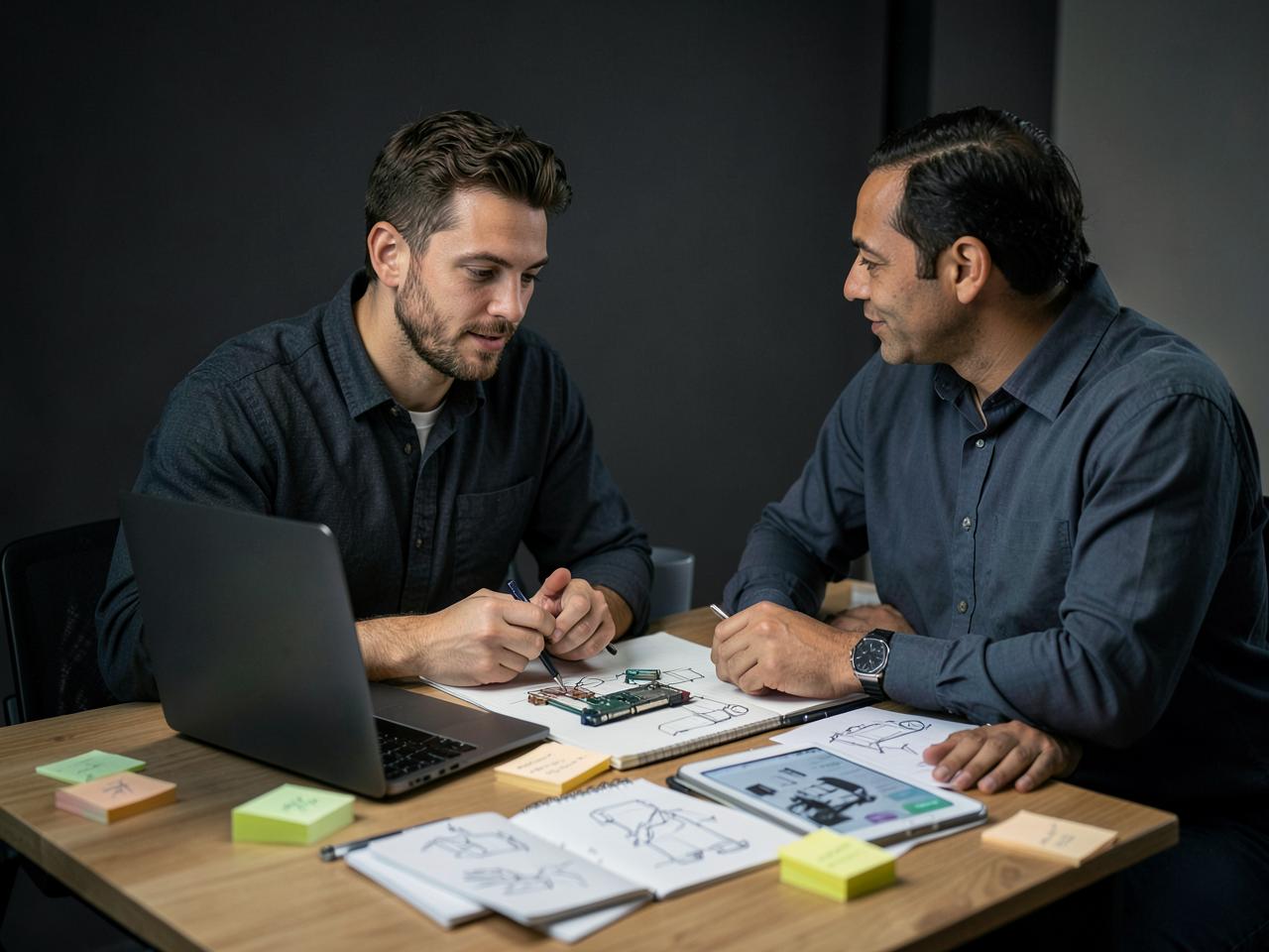 A founder and strategist developing an early product concept together